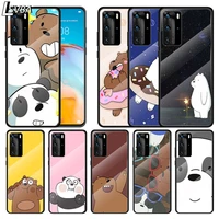 hot anime cute bear for huawei p smart 2021 z p40 p30 p20 p10 lite pro plus 5g tempered glass phone case