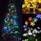 Гирлянда со снежсветильник огнями для украшения дома и свадьбы, разноцветная светодиодная Свадебная гирлянда, фонарь, Рождественская елка, домашний декор