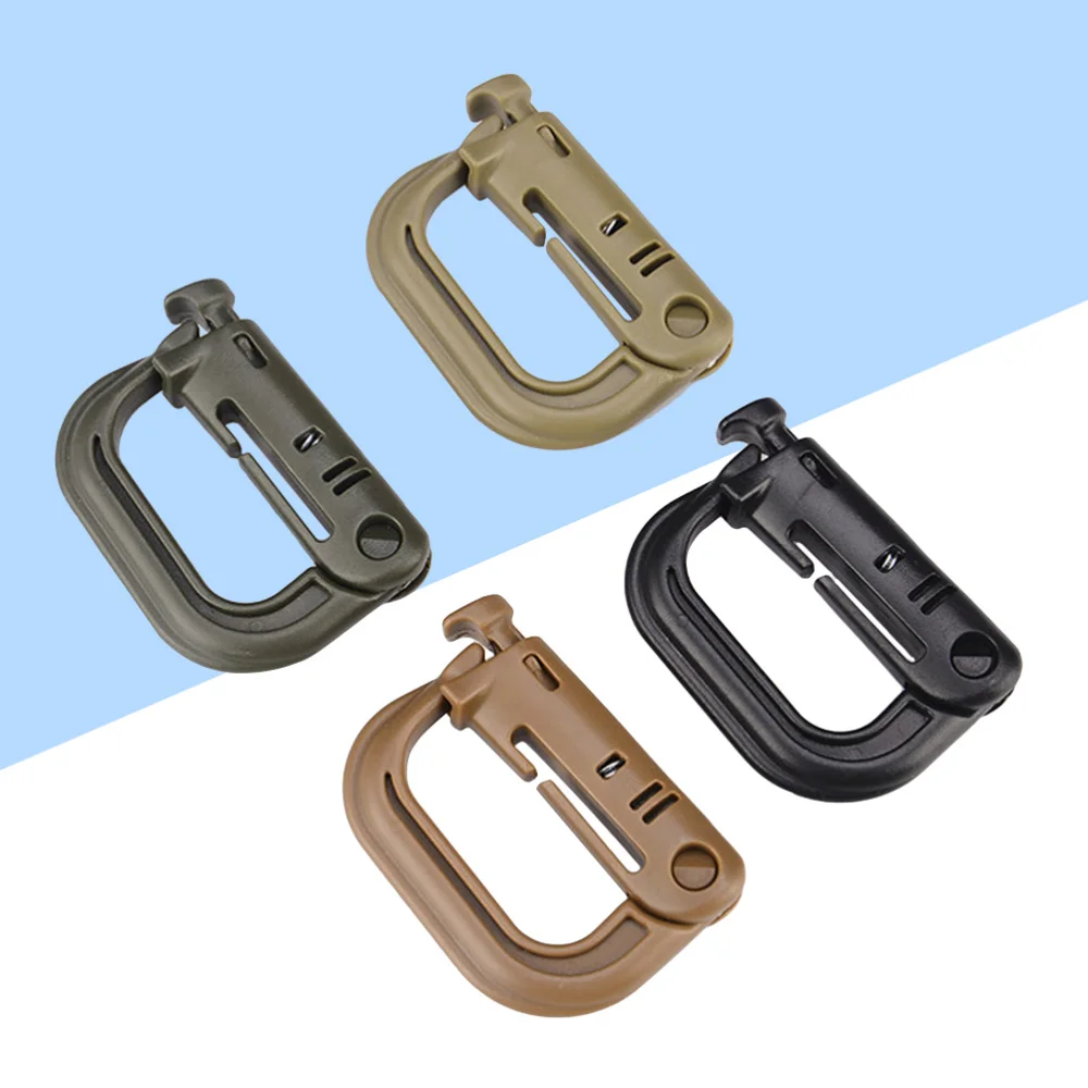 

4Pcs Multifunctional Carabiner Clips Outdoor Hanging Hooks Outdoor Climbing D Shape Buckle (Random Color)