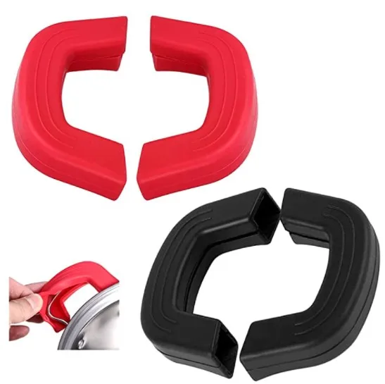 2 Pair Silicone Hot Handle Holder Scald-Proof Heat Resistant Pot Grip Cover For Frying Pans Griddles Skillets Dropship | Дом и сад