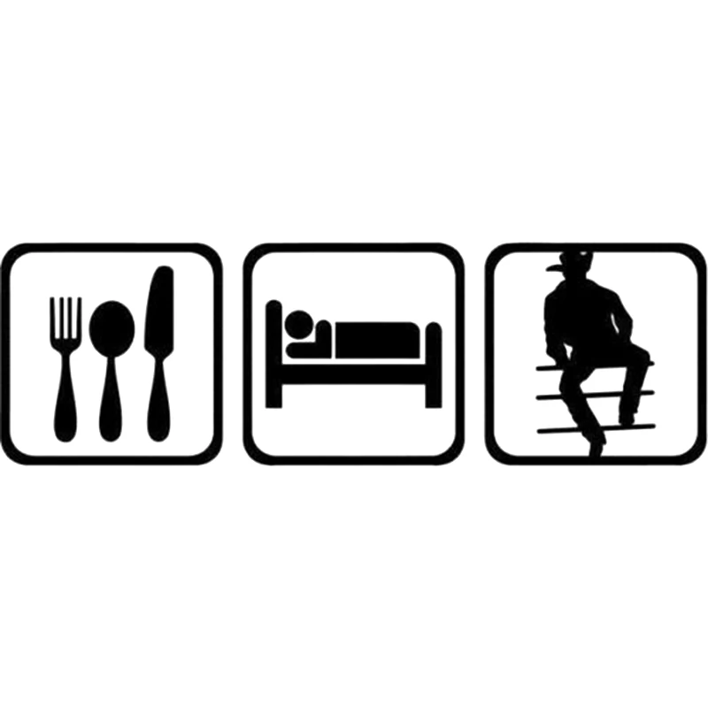 

15*4.7cm Eat Sleep Cowboy Vinyl Decal Sticker Motorcycle SUVs Bumper Car Window Laptop Car Stylings