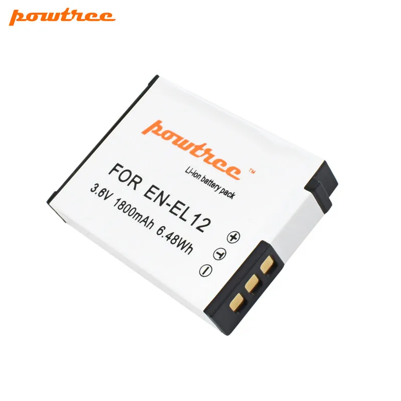 1 Battery Powtree 1800 мА/ч, EN-EL12 RU EL12 Батарея+ для Nikon CoolPix S610 S610c S620 S630 S710 S1000pj P300 P310 P330 - Цвет: 1 Battery