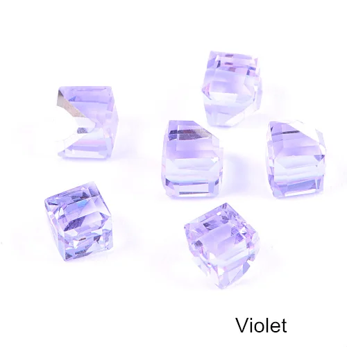 4 мм 20 шт кубические квадратные стеклянные стразы без горячей фиксации микро бусины блестящие стразы для дизайна ногтей камень для украшения ногтей B0801 - Цвет: Violet