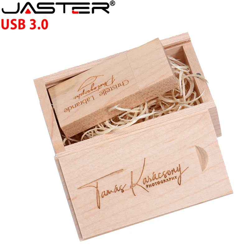 JASTER USB 3 0 клен квадратный деревянный usb + push pull box флеш накопитель 4 ГБ 8 16 32 64 Гб