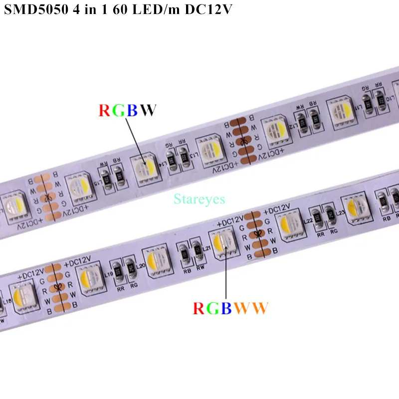 Светодиодная лента SMD5050 RGBW RGBWW 4 в 1 водонепроницаемая LED полоска с чипом IP20 IP65 IP67 60