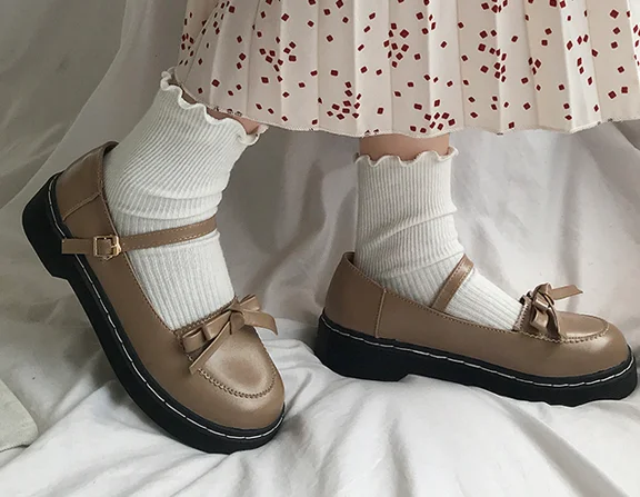 JK/маленькие кожаные туфли Женская летняя однотонная обувь в стиле ретро японском