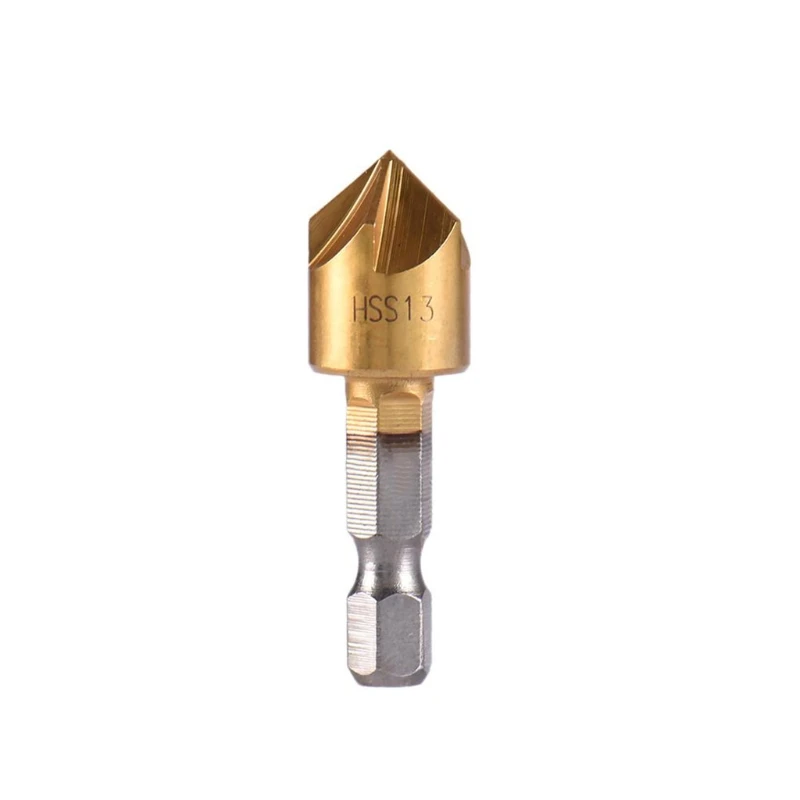 

203F 3pcs Titanium Coated Countersink Chamfer Tool Deburring Tool Set Metal Wood Drill Bits 12mm 16mm 19mm Punch Tool