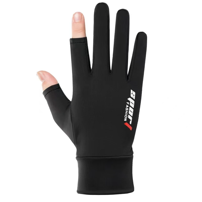 

2022 Summer Fishing Fingerless Gloves Ice Silk Non-Slip Sun Protection Cycling Gloves Thin Anti-UV Outdoor Sports Driving Gloves