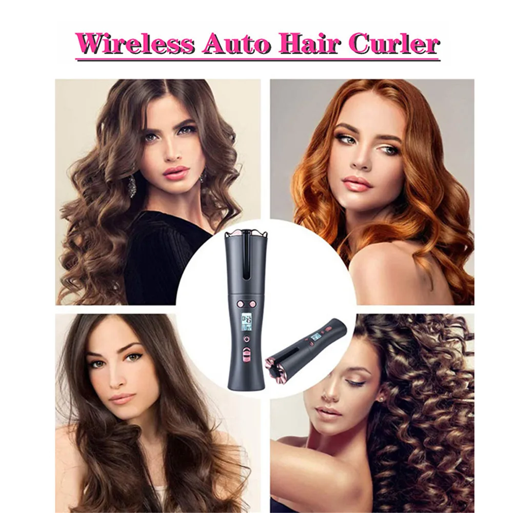 

Hair Curler USB Charging Crimping Hair Iron Hair Curling Wand Hair Crimper Automatic Hair Curler Professional Hair Styling Tools