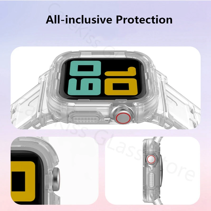 Новейший спортивный ремешок для Apple Watch Series 1 2 3 4 5 мягкий прозрачный резиновый