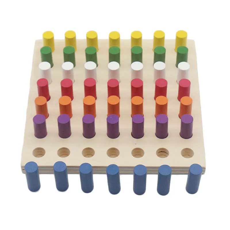 Игрушки Монтессори сенсорные материал цветной Цилиндрический разъем блоки
