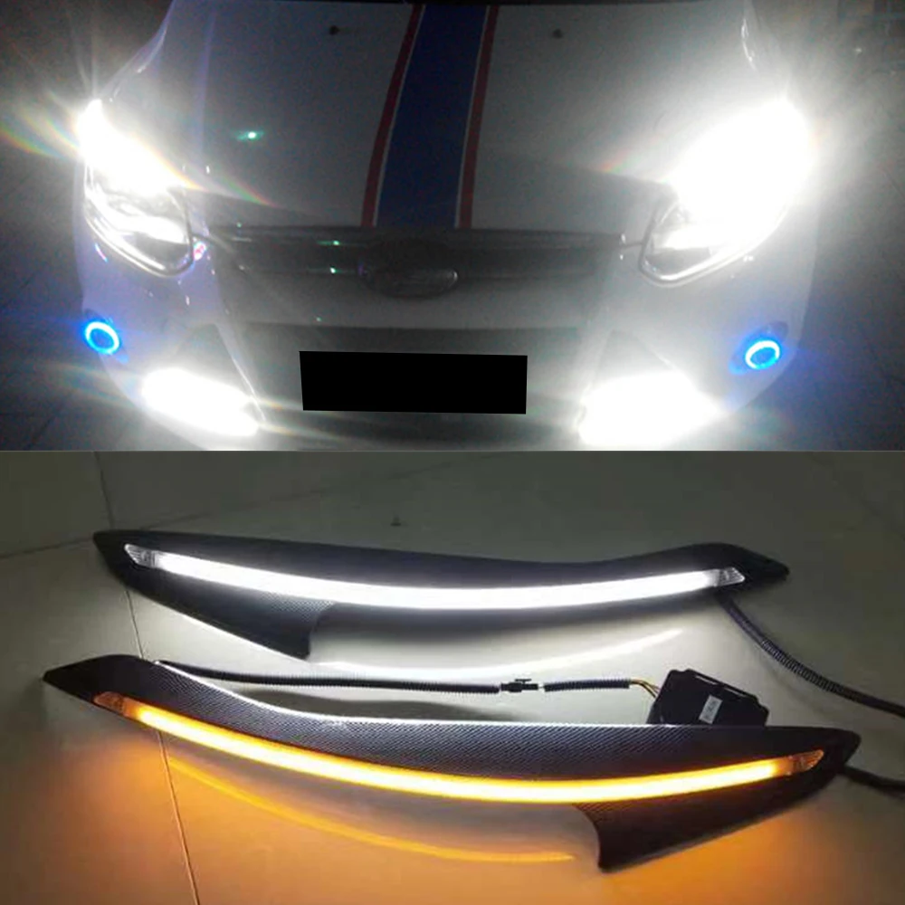 CSGJMY 2 шт. для Ford Focus 3 MK3 2012 2013 2014 2015 автомобилей головной светильник бровей