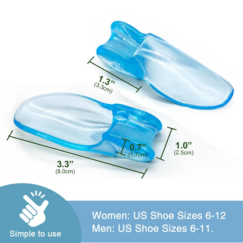 

1 Pair of Transparent Blue Toe Splitter Pad Bunions Orthotic Valgus Splitter