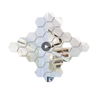 Акриловые зеркальные настенные 3D наклейки, шестиугольные художественные украшения сделай сам для домашнего декора гостиной, декоративные Стикеры для плитки, аксессуары для комнаты, 12 шт.