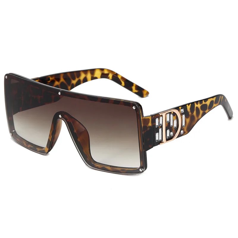 

2020 New Vintage Diamond Sunglasses Oversized Square Eyewear Luxury Brand Designer Fashion Flat Top One Piece Men Gafas UV400
