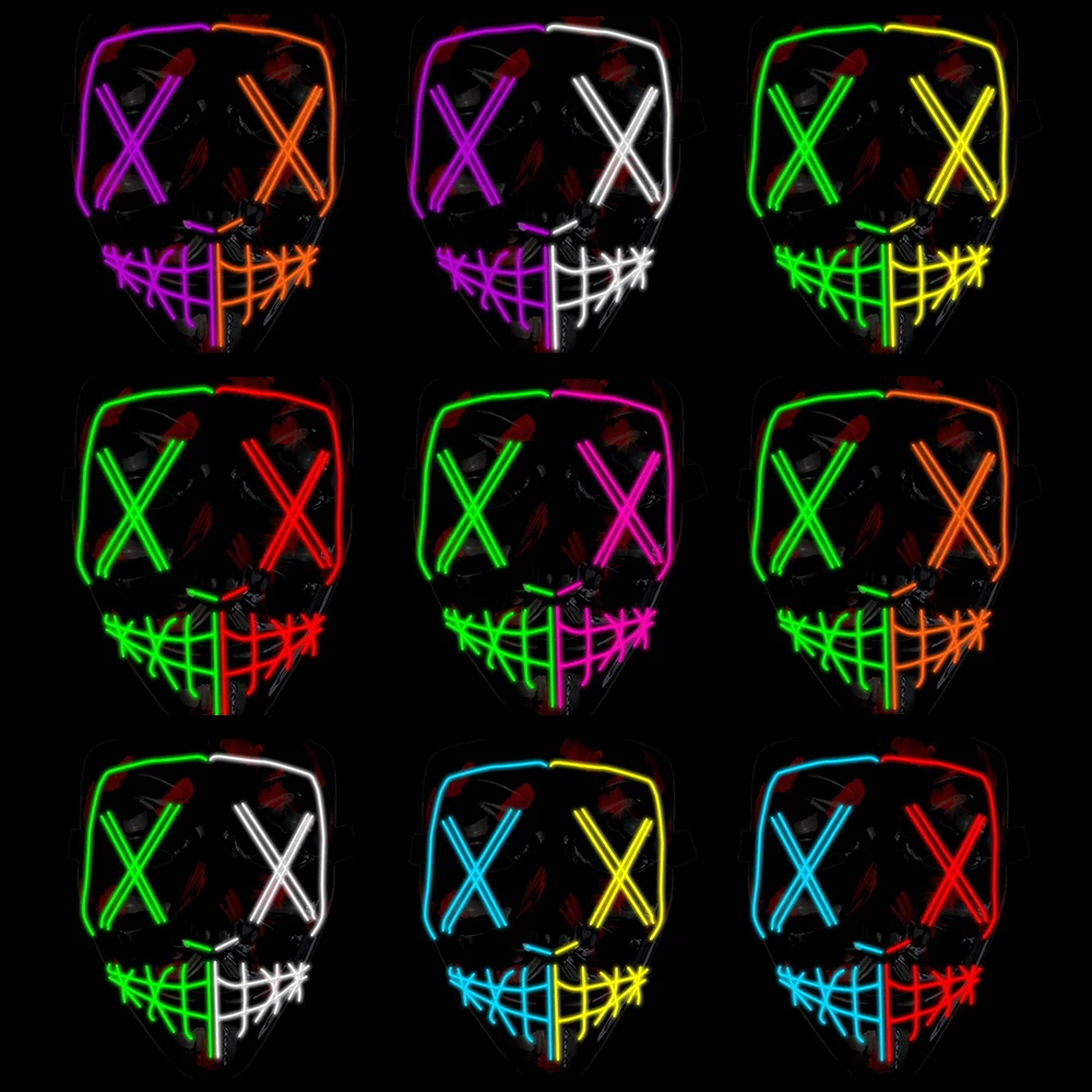 Страшная маска для Хэллоуина реквизит косплея вечеринки светодиодсветильник