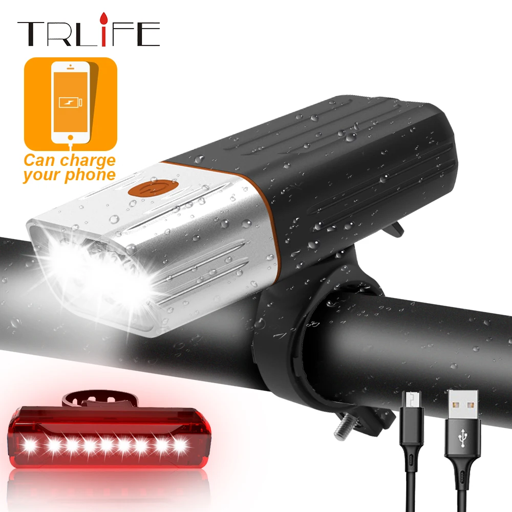 Светодиодный светильник для велосипеда 5200 мАч 3 * L2/T6 USB перезаряжаемый