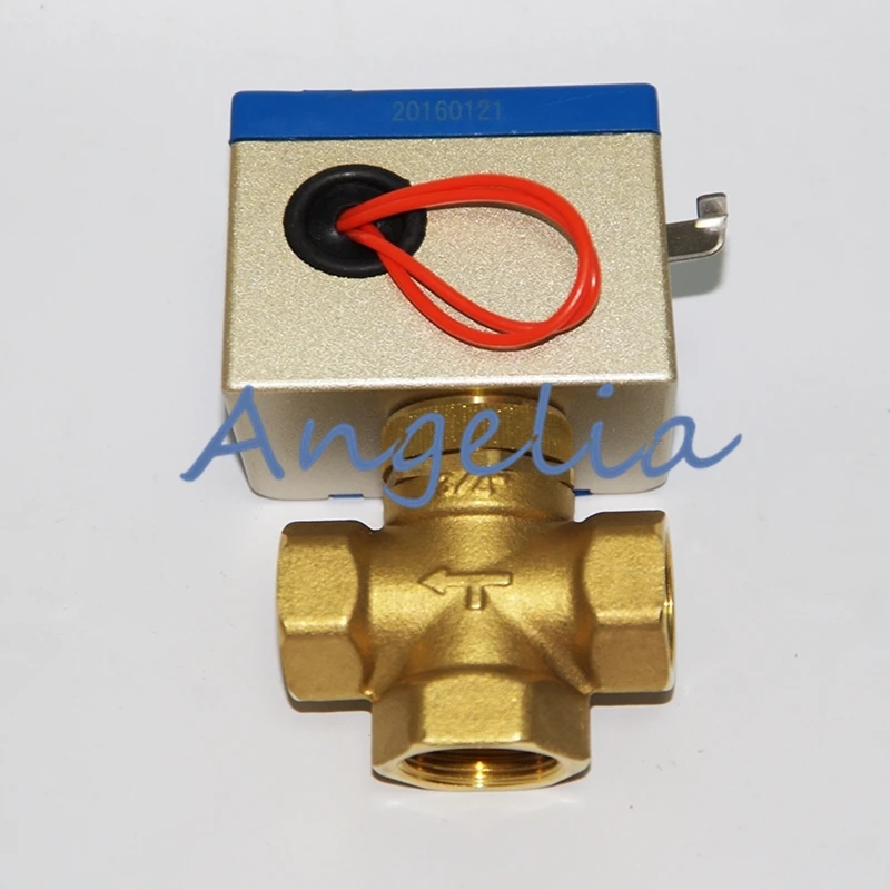 Латунный 3-ходовой моторизованный клапан BSP DN20 3/4 В переменного тока