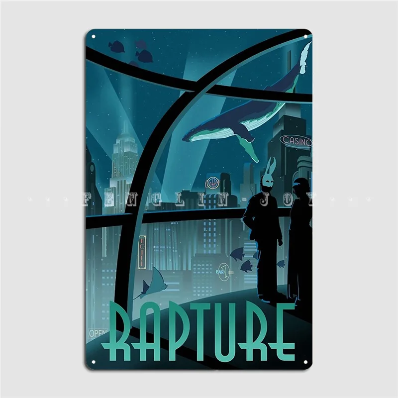 Bioshock Rapture металлический плакат кинотеатр кухня Классический домашний