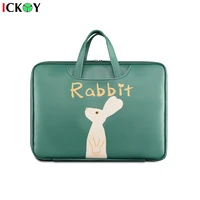 green rabbit cute kawaii 1313 31415 6 inch pu computer laptop bag briefcase case for macbook xiaomi huawei hp dell gift