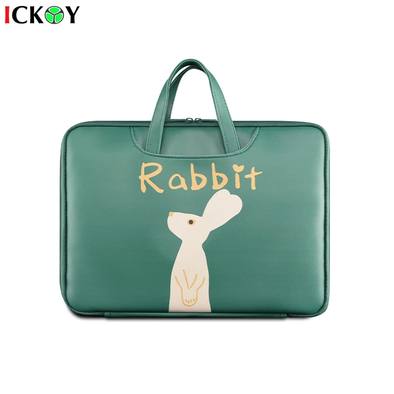 Green Rabbit Cute Kawaii 13/13.3/14/15.6 inch PU Computer Laptop Bag Briefcase Case for MacBook Xiaomi Huawei HP Dell Gift | Компьютеры и