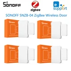 Датчик дверейокон SONOFF SNZB-04 ZigBee, Wi-Fi, защита для умного дома, сигнализация, работа с мостом SONOFF ZigBee EWeLink