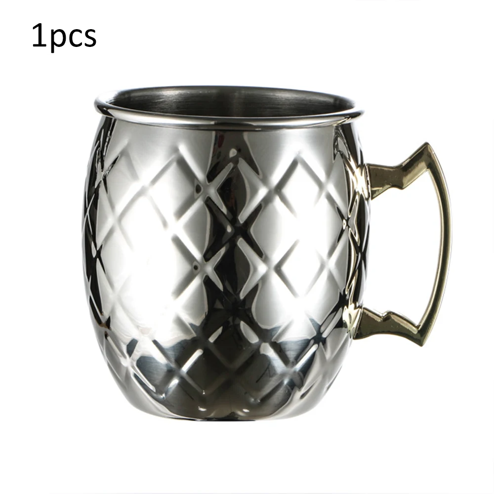 As shown 1pc 1 шт/4 шт 550 мл 18 унций кружка из нержавеющей стали, кованый, покрытый медью, посуда для напитков, пива, кофе, фруктового сока, чашка для путешествий - Цвет: As shown 1pc