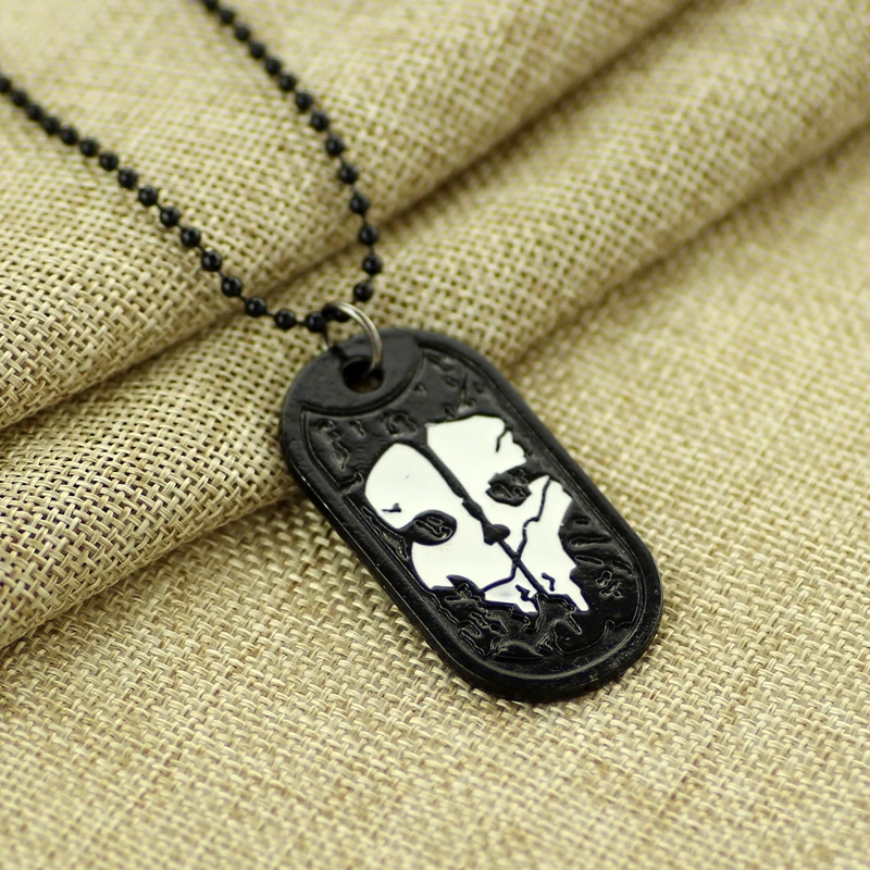 

Hot Game Jewelry Mens Necklace Ghosts Dog Tag Pendant Army Nameplate For Duty Military Series with Weapons Call Game Fans Gift