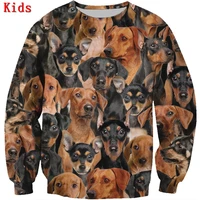 you will have a bunch of german pinschers 3d printed hoodies boy girl long sleeve shirts kids funny animal sweatshirt