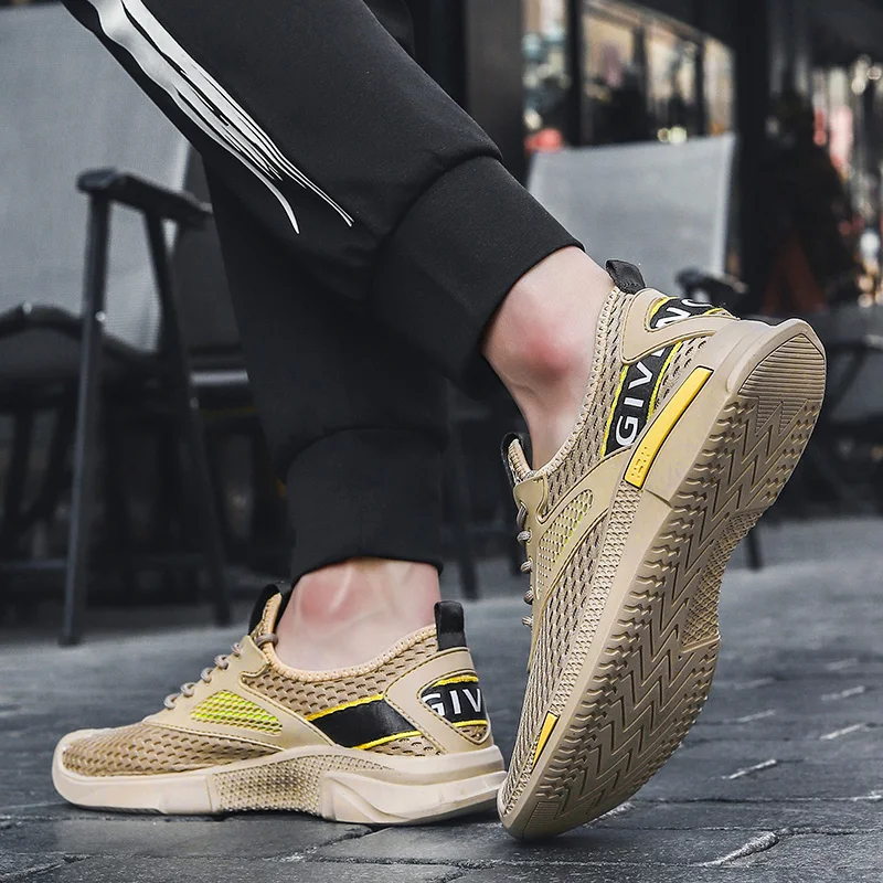 Новые мужские кроссовки из сетчатого материала Модные легкие дышащие