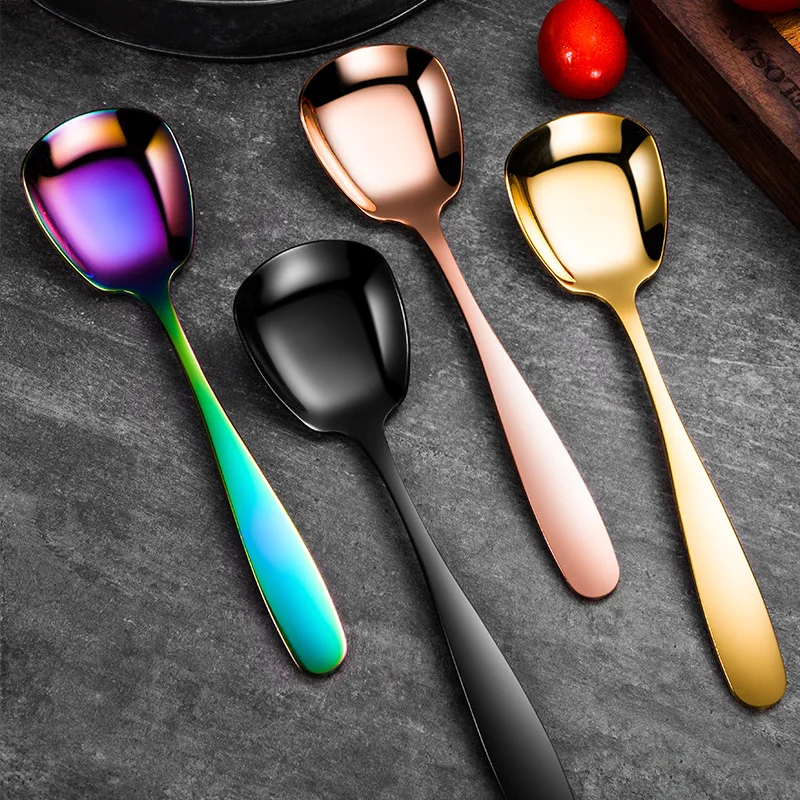 

1PC Stainless Steel Buffet Serving Public Spoon Large Thick Soup Spoon Stirring Tablespoon Restaurant Spoons Kitchen Utensils