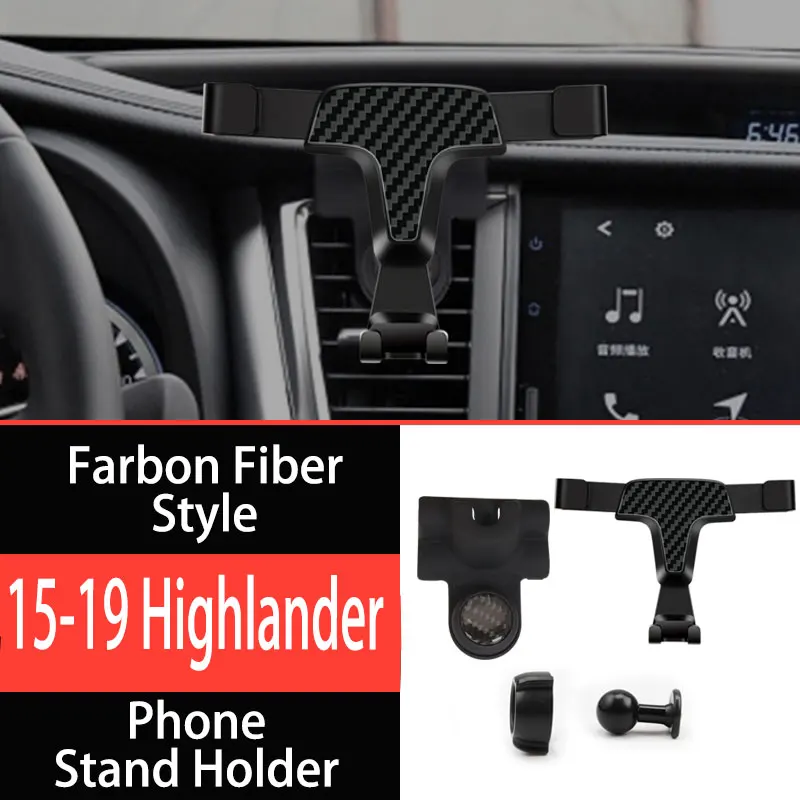 

Phone Holder in Car For Toyota Highlander 2015-2020 Cellphone Bracket Specialized Custom Phone Stand Holder Auto Accessories