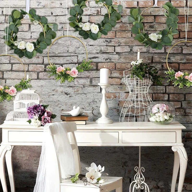 6 шт. в упаковке 12 дюймов туфли с металлическим цветочным обруч венок макраме