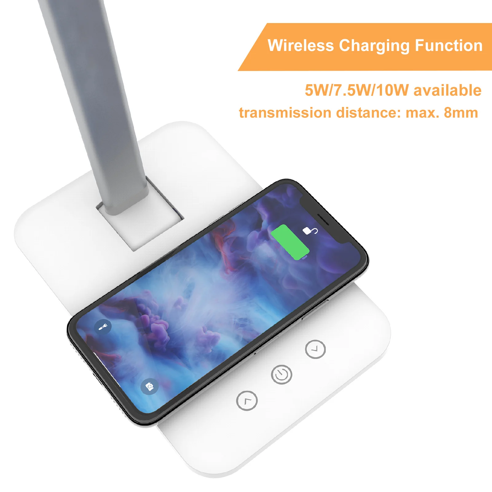 

Wirelessly Charge USB LEDs Desk Lamp Touching Control 3 Lighting Colors Dimmable Folding Eye Protecting Desk Light Reading Lamp