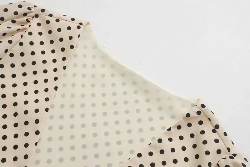 Женское элегантное платье с v-образным вырезом печать в горошек Повседневные