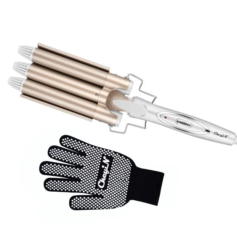 

Профессиональные керамические щипцы для завивки волос, 3 цилиндра, устройство для завивки волос с анионами, электрический ролик для гофре, с...