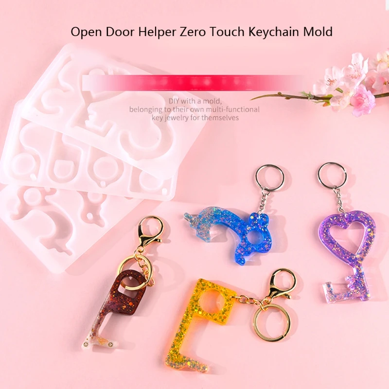

No Touch Keychain Resin Mold Zero Touch Hands Free Door Opener Keychain Molds