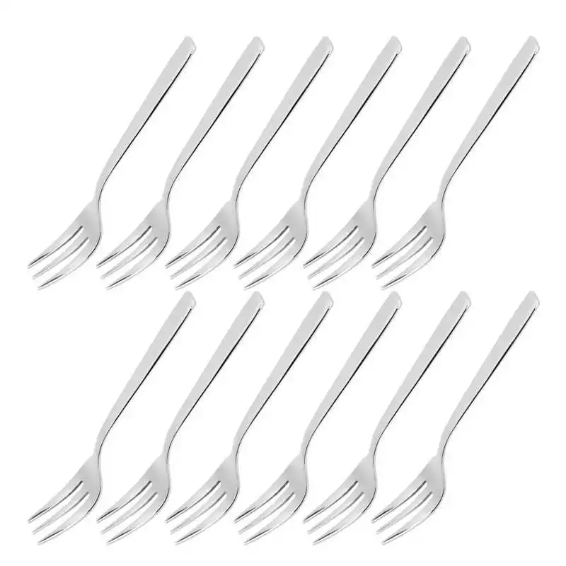 

Наборы посуды 12 шт. Нержавеющая сталь вилки Многофункциональный вкус закуска торт десерт фруктовый салат вилы западные столовые приборы