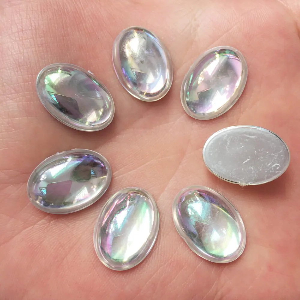 Новые 40 шт AB акриловые 13*18 мм овальные прозрачные плоские стразы скрапбук DIY