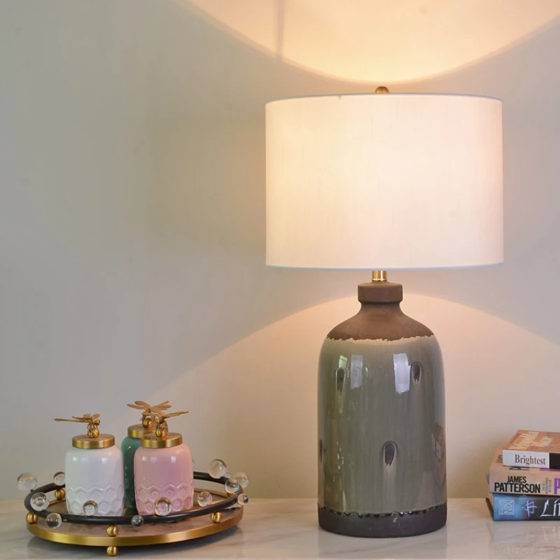 

Modern Simple Ceramic Table Lamp Soft Decoration Living Model Room Villa Decoration Table Large Creative Decoration Table Lamp