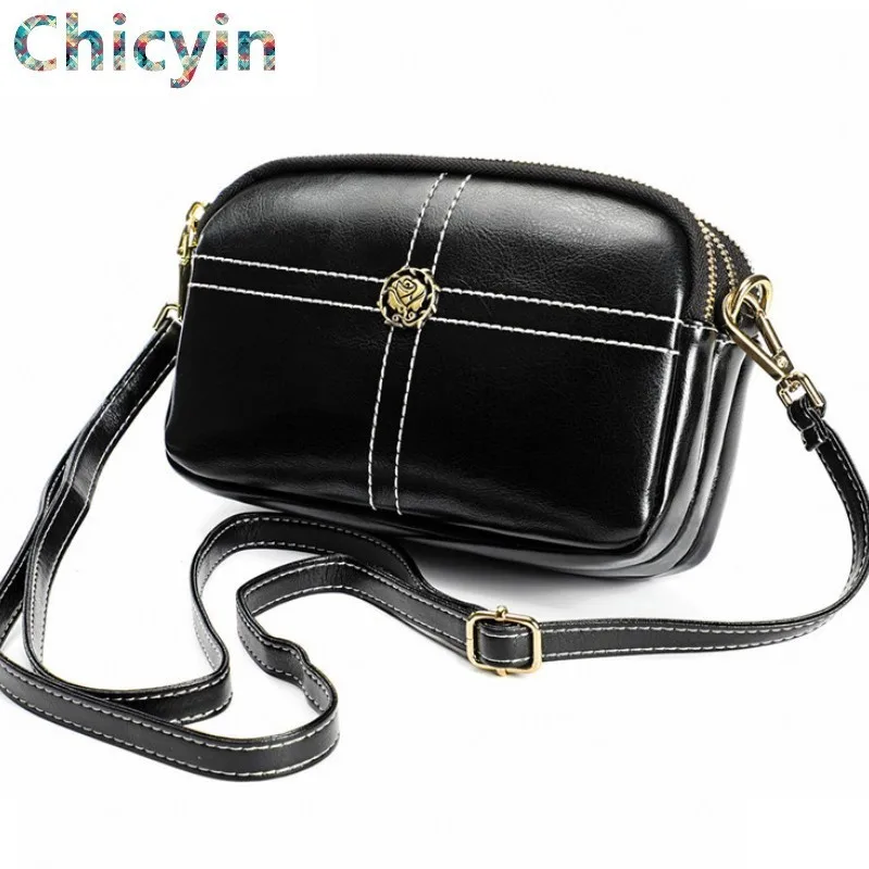 Модная брендовая женская сумка мессенджер из коровьей кожи дизайнерская через
