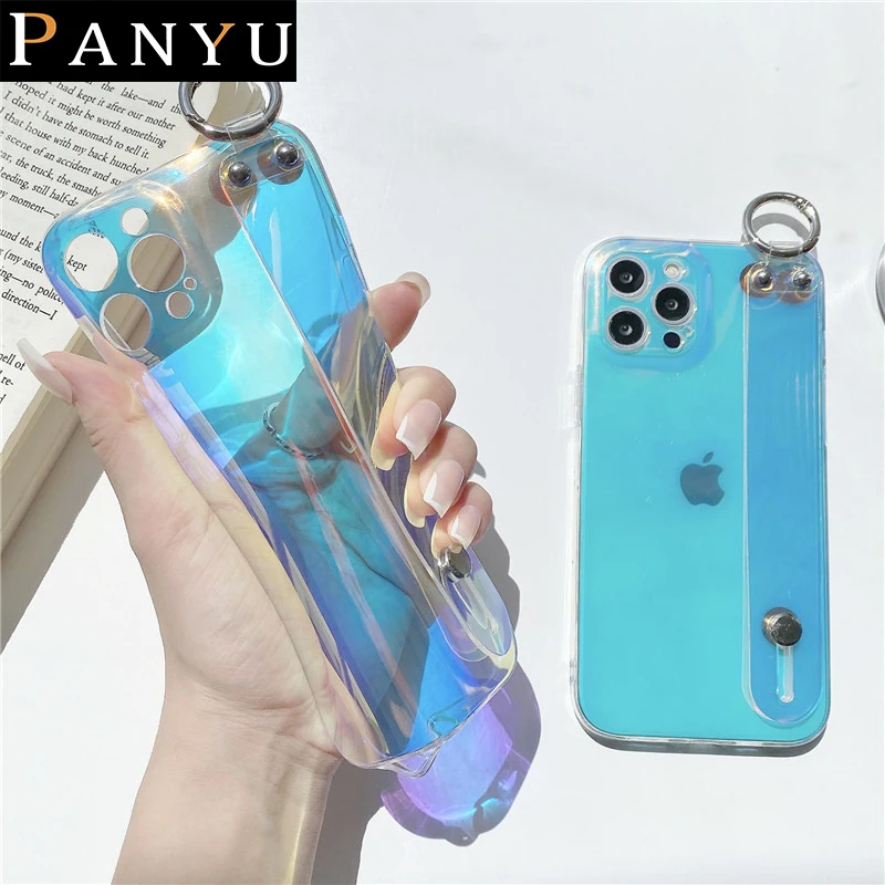

Purple Colorful Wristband Cover Soft Phone Case For OPPO F17 F19 Pro A73 A74 4G A94 A95 5G Soft For realme c21y c25 x7 pro v15 8