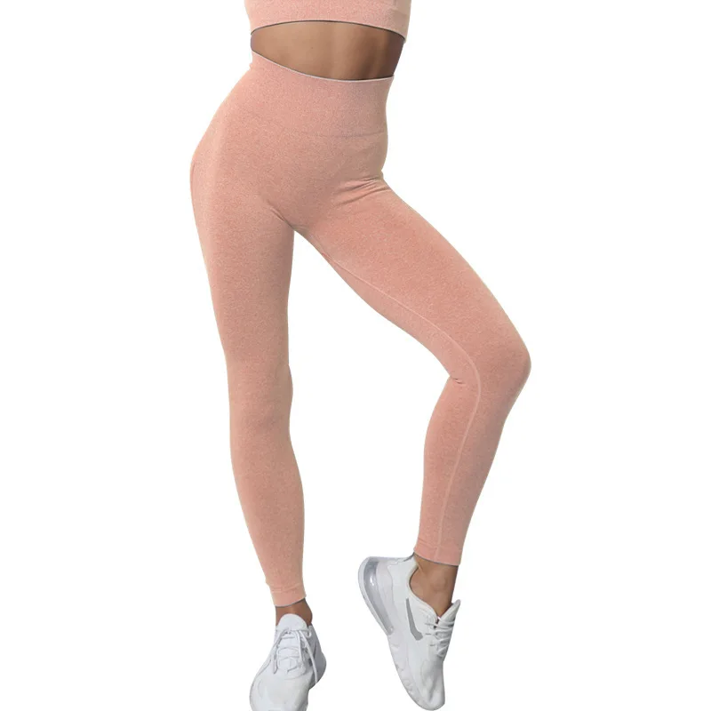 

European and American peach hip Fitness Yoga Pants running high elastic slim breathable moisture wicking sports suit