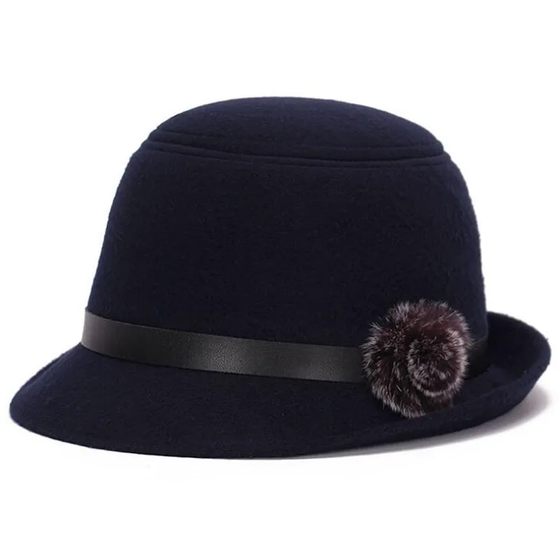 Новая женская шапка FUZAIBAZI модная осенне зимняя с украшением в виде Помпона Панама