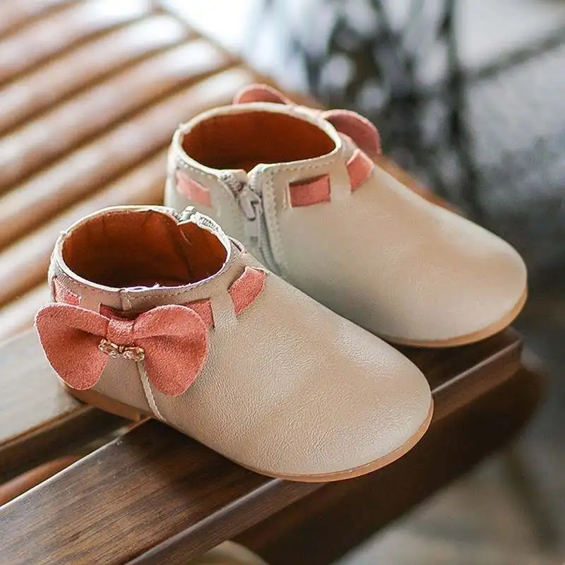 KEYITODO/детская кожаная обувь тонкие туфли для девочек красная бабочка мягкая