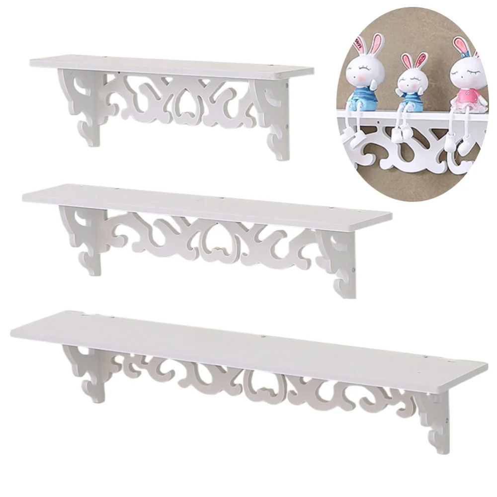 

1 Set of Wooden Board Rack Wall Storage Partition Board Multi-purpose Storage Shelf for Room Living Room