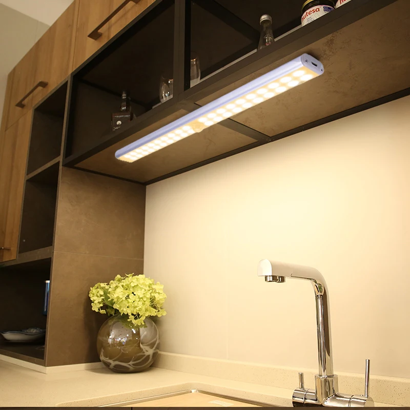 

Wireless LED Under Cabinet Light USB Rechargeable Closet Night Lights Wardrobe Kitchen Long Strip Magentic Wall Lamp For Stairs