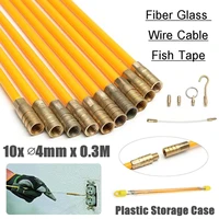10pcs 4mm 30cm cable gland puller fish tape cable fiberglass fish reel fiberglass metal wall wire conduit