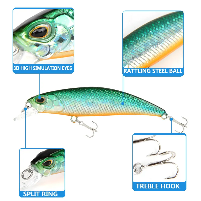4 предмета Детская одежда для сна с длинным выстрел приманка погружной Minnow