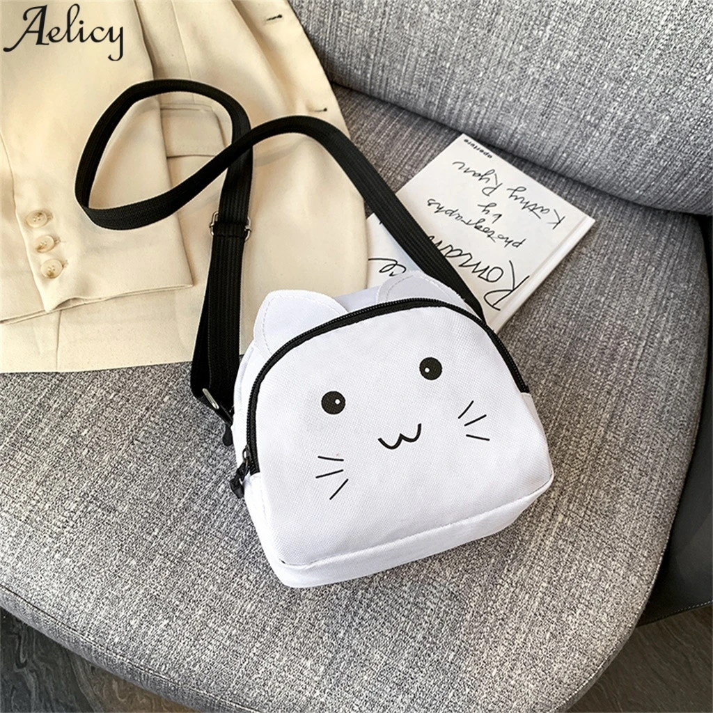 Aelicy/Женская Холщовая Сумка с милым котом 2020 одноцветная Повседневная сумка